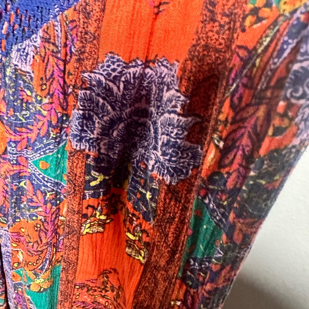 Free People Asymmetrical Blue and Orange Tank Top M - Picture 4 of 6